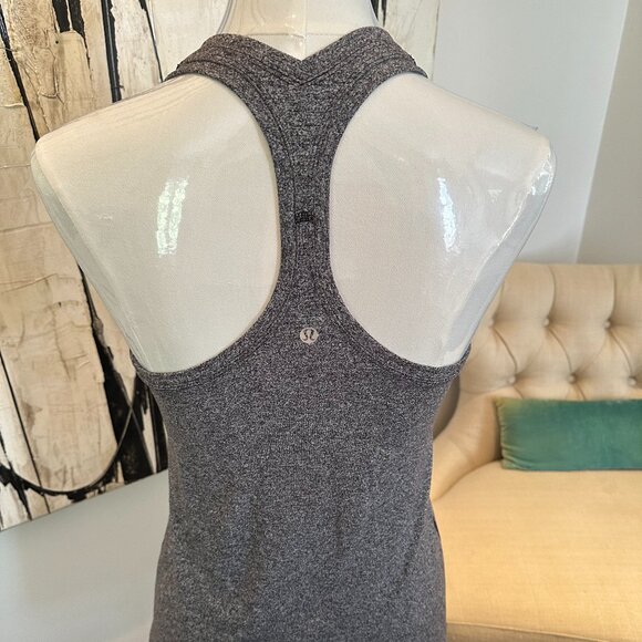 Lululemon CRB II Cool Racerback II Tank Top Heathered Black/Gray Size 8 - Picture 2 of 11